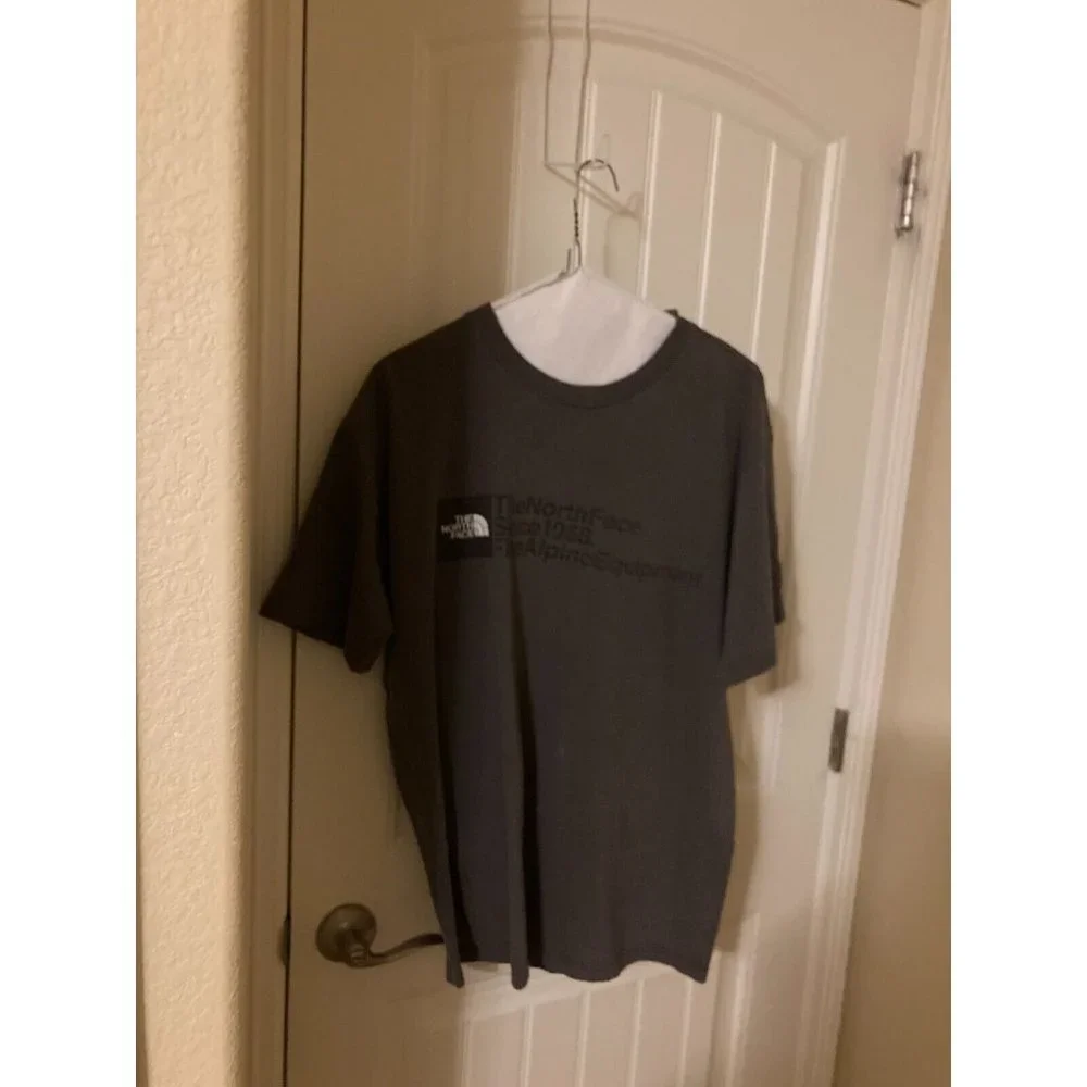 The North Face Logo T Shirt Men's Large Dark Gray Cotton Blend Gorpcore Casual
